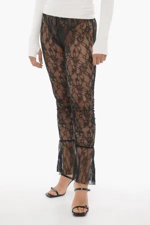 Adriana Hot Couture Macrame' Lace Sheer Pants S Standard size