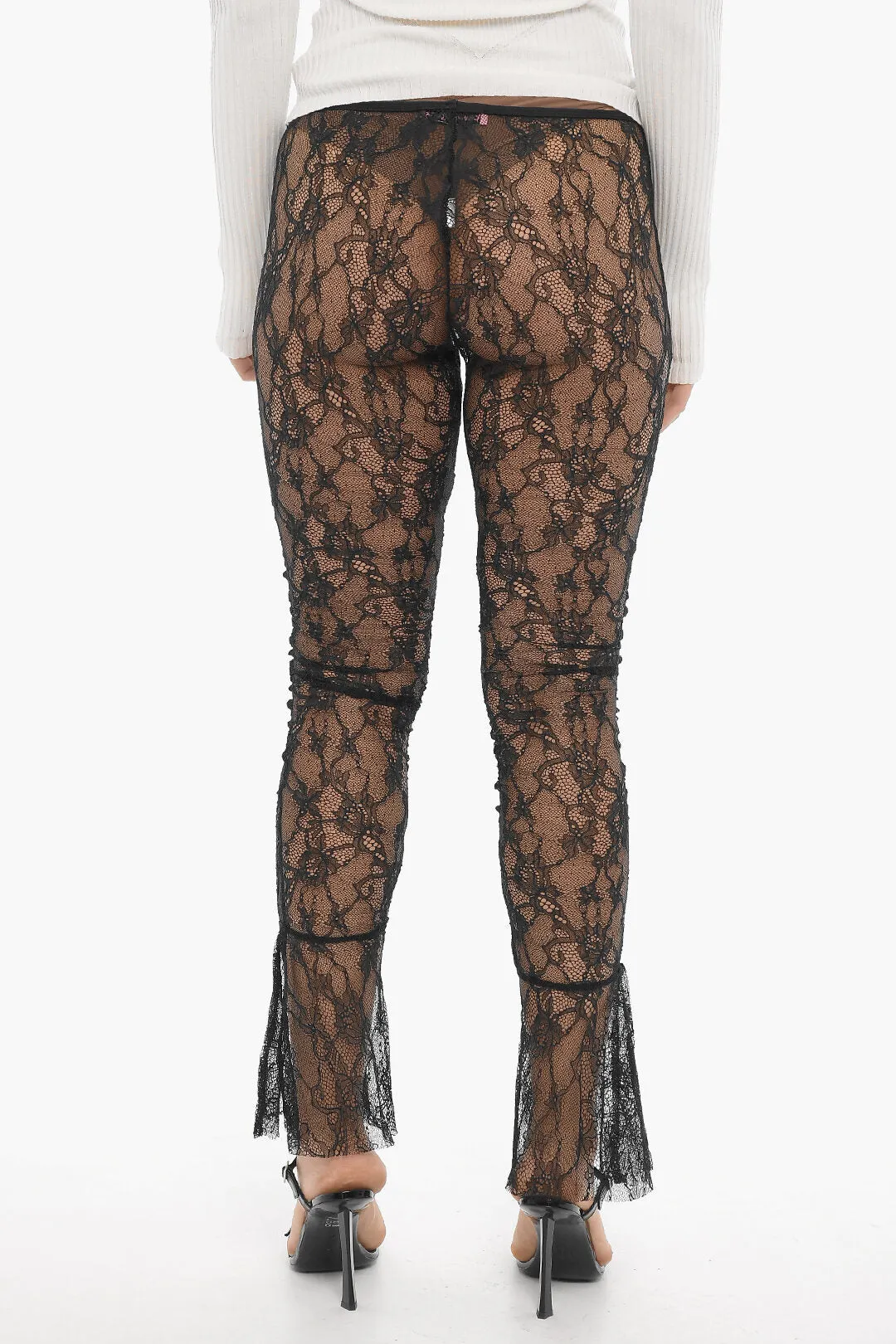 Adriana Hot Couture Macrame' Lace Sheer Pants S Standard size
