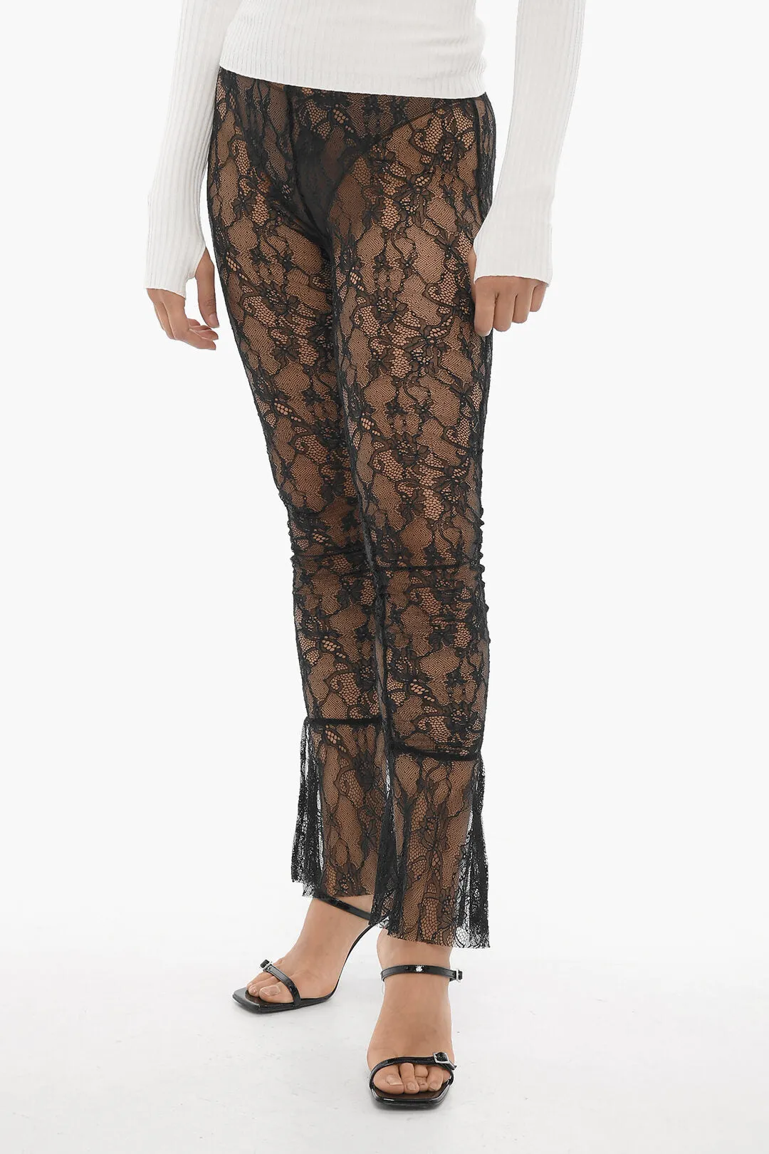 Adriana Hot Couture Macrame' Lace Sheer Pants S Standard size