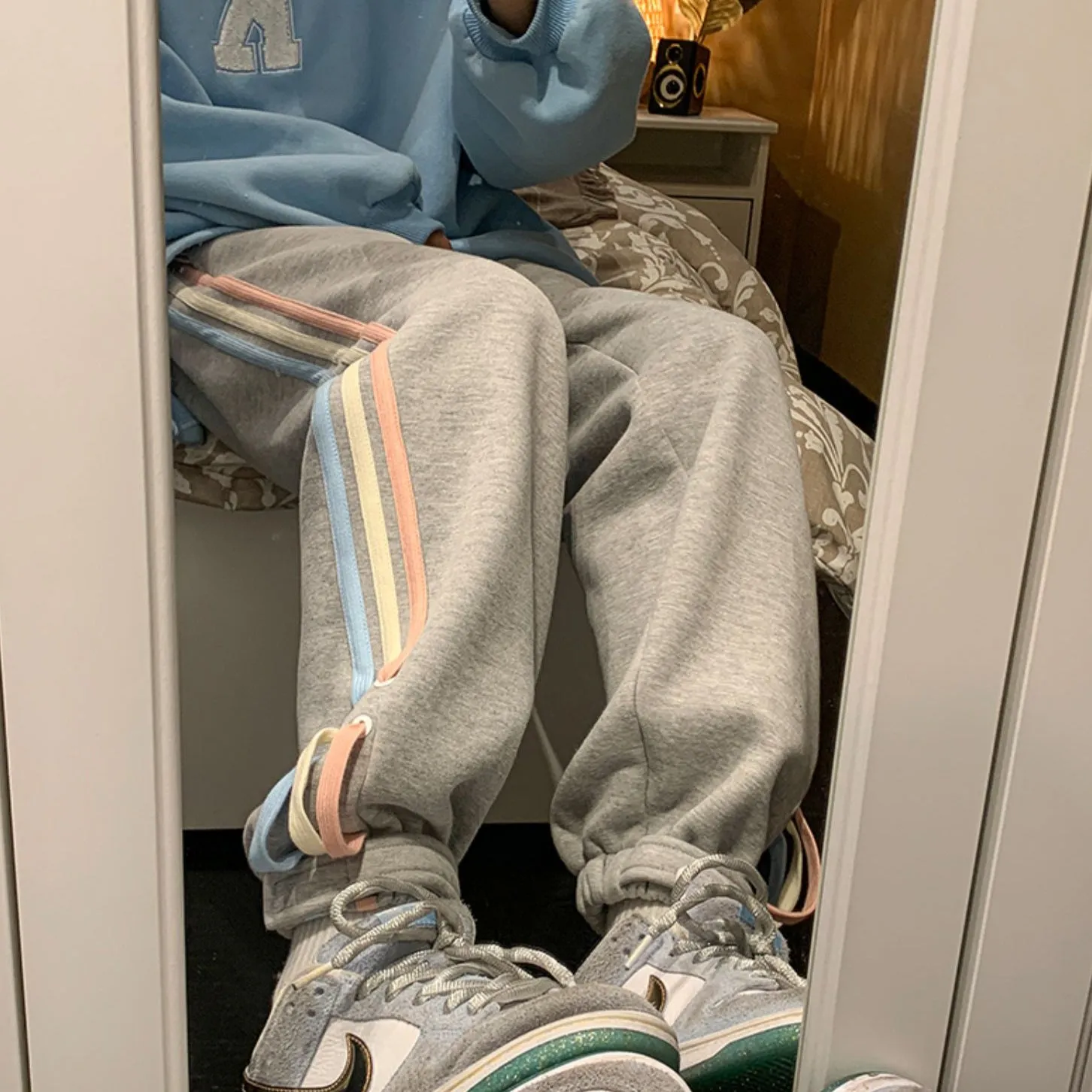 Autumn Winter Striped Casual Pants