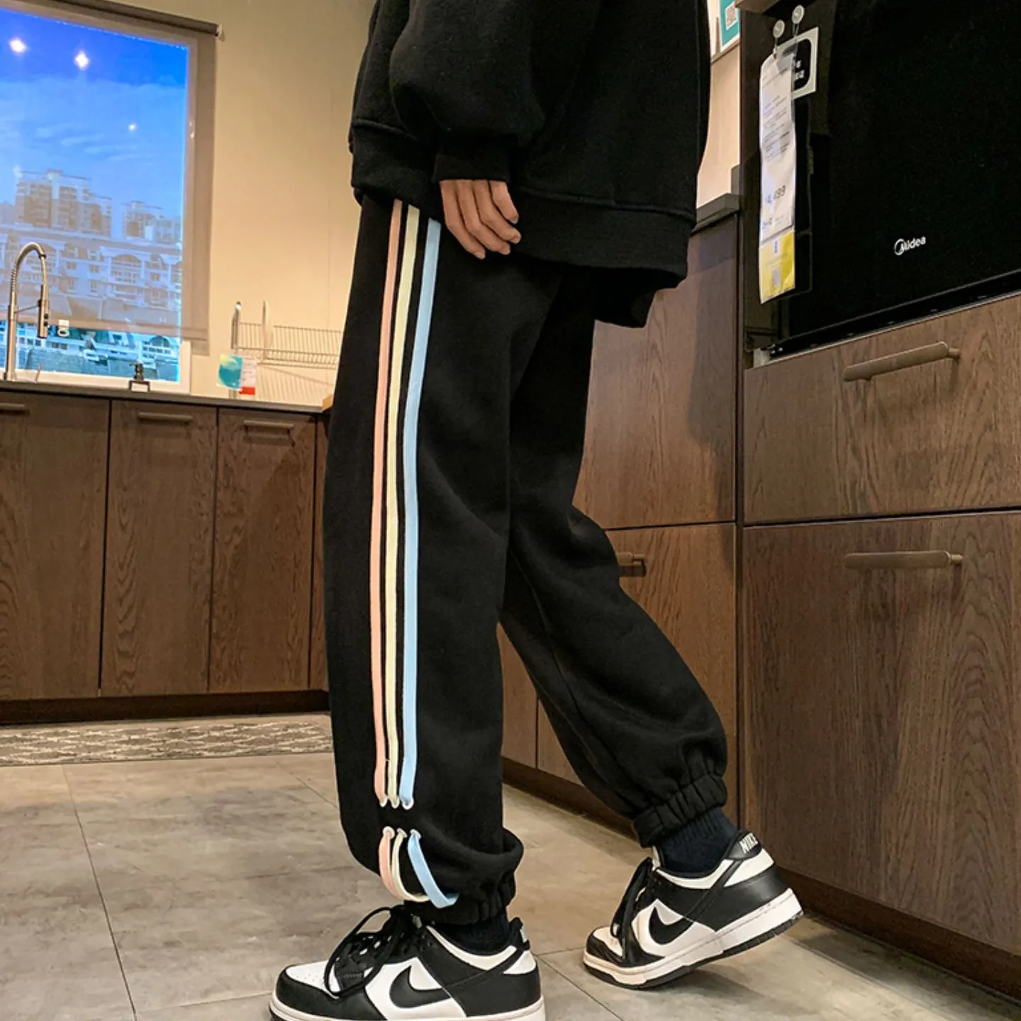 Autumn Winter Striped Casual Pants