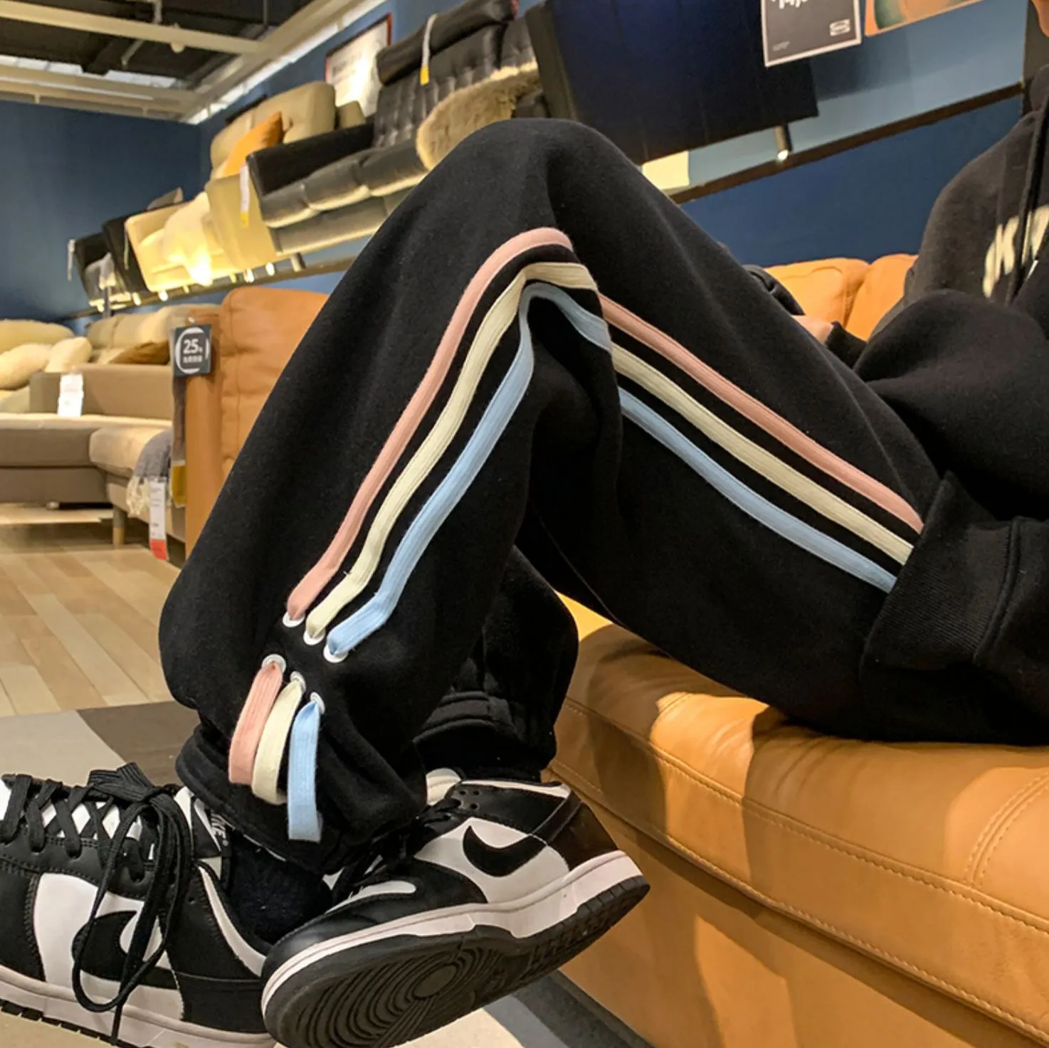 Autumn Winter Striped Casual Pants