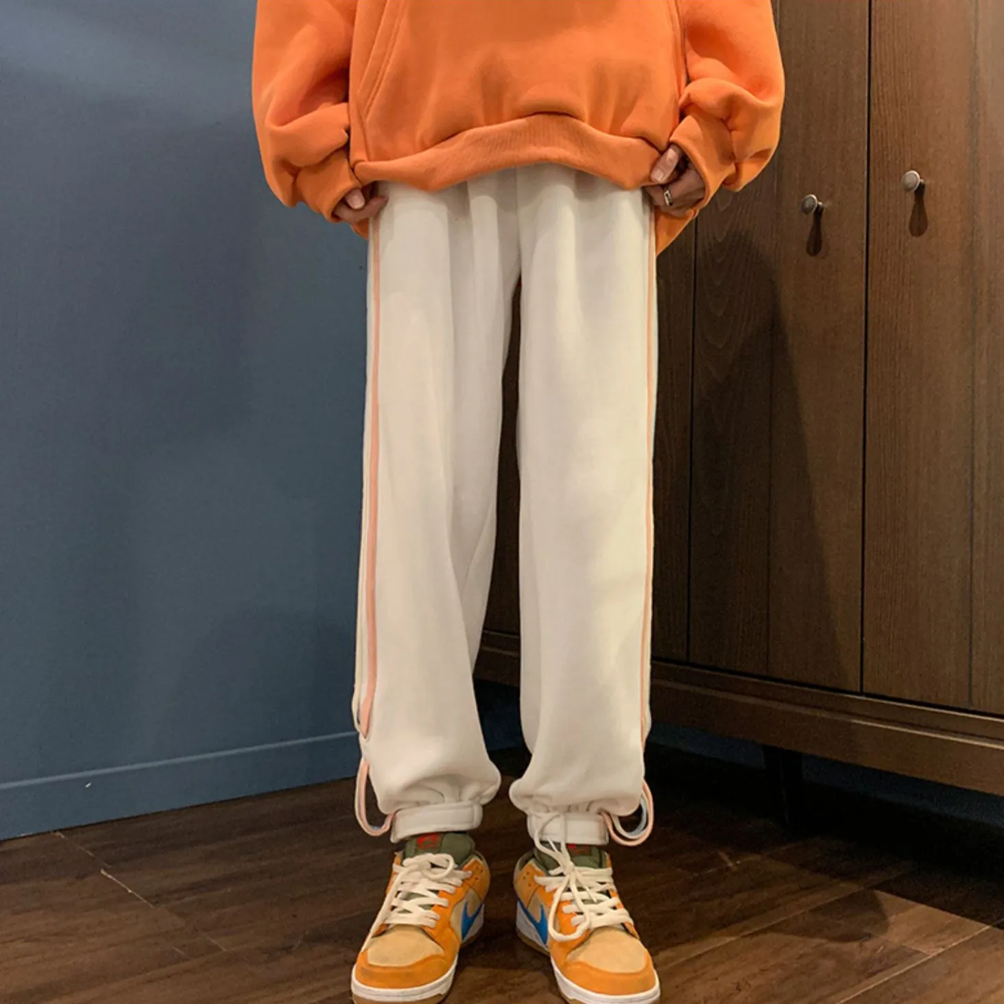 Autumn Winter Striped Casual Pants