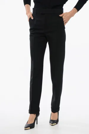 Bottega Veneta Wool Single Pleat Pants with Hidden Closure