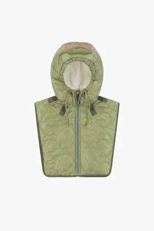 Elements Quilt Zip Hood - Pale Sage / White