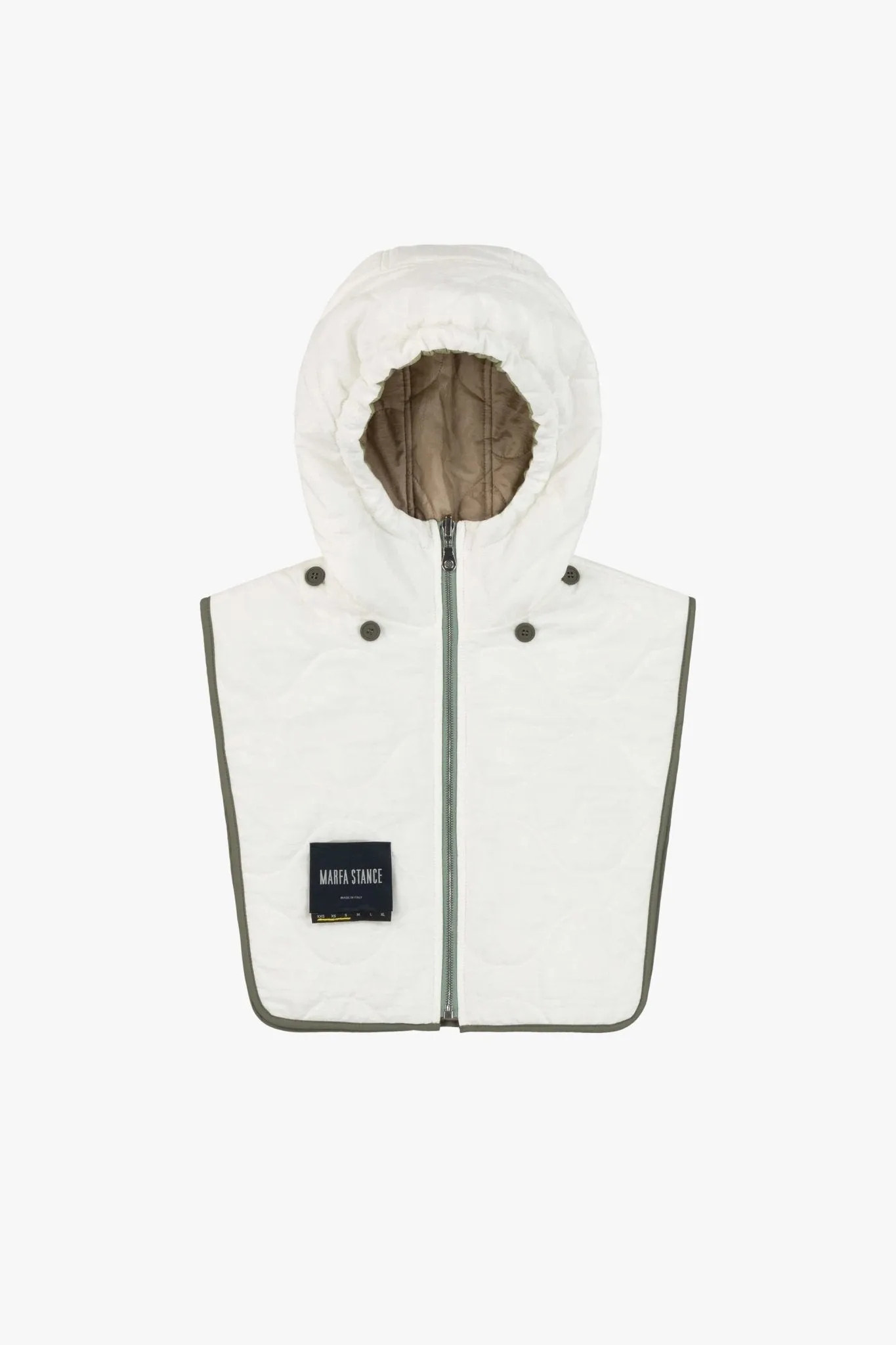 Elements Quilt Zip Hood - Pale Sage / White